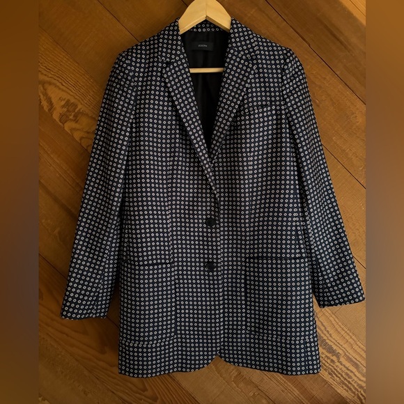 Joseph Boy Fit Cravate Print 100% Silk Blazer Fr 38